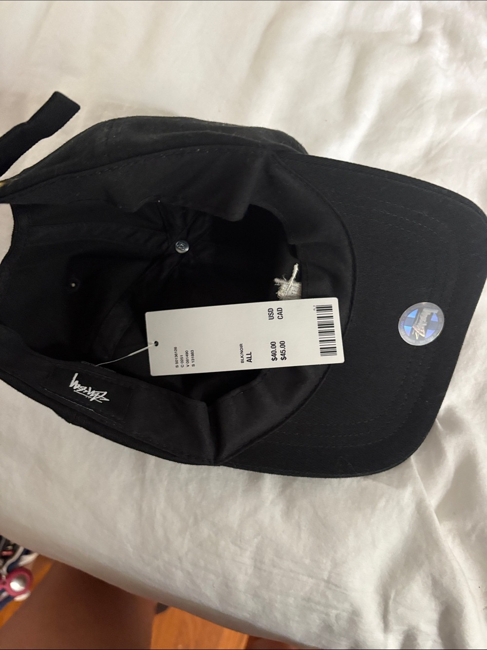 Stussy Black Embroidered Logo Dad Cap - Picture 3 of 3